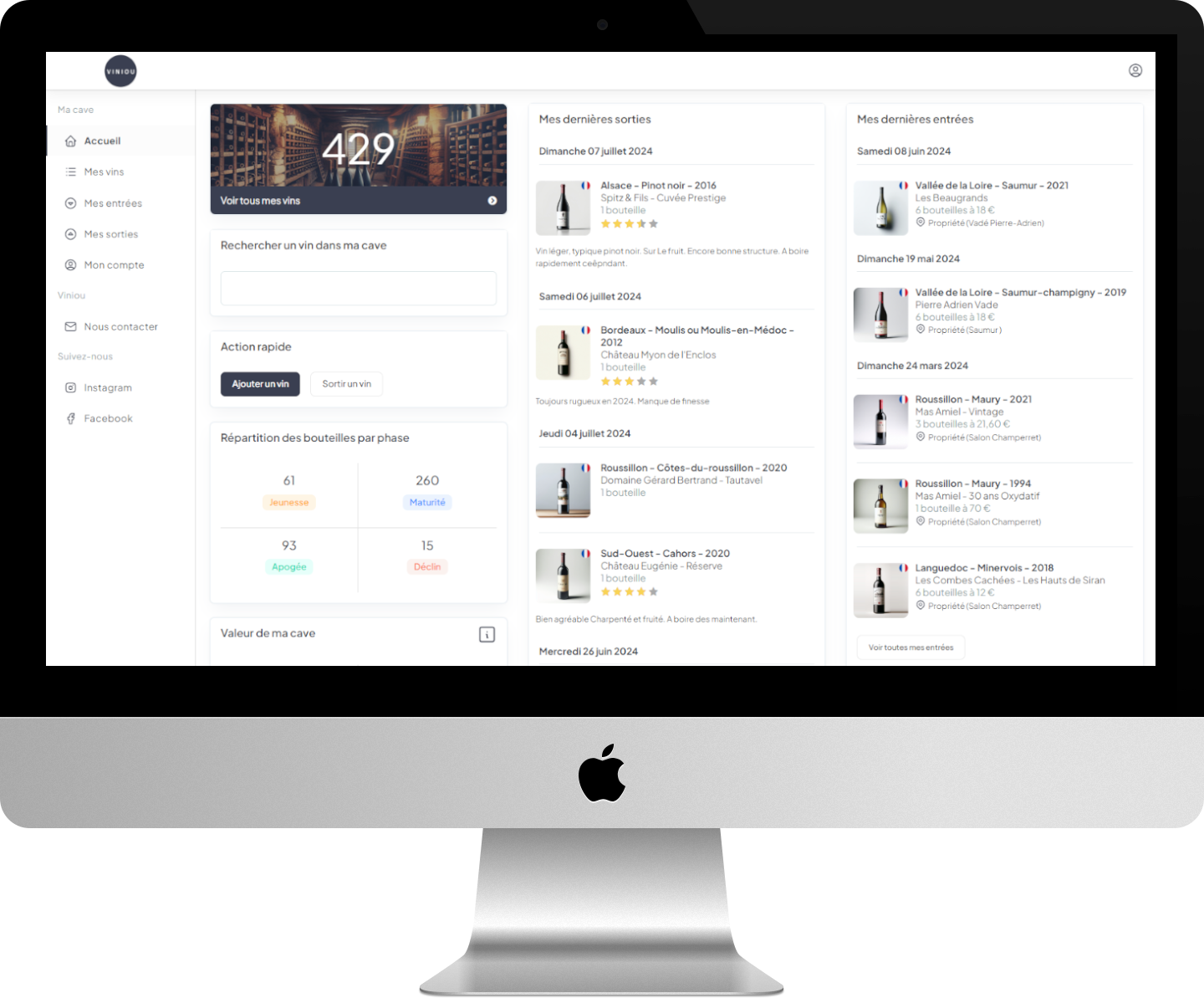 Viniou på datamaskin